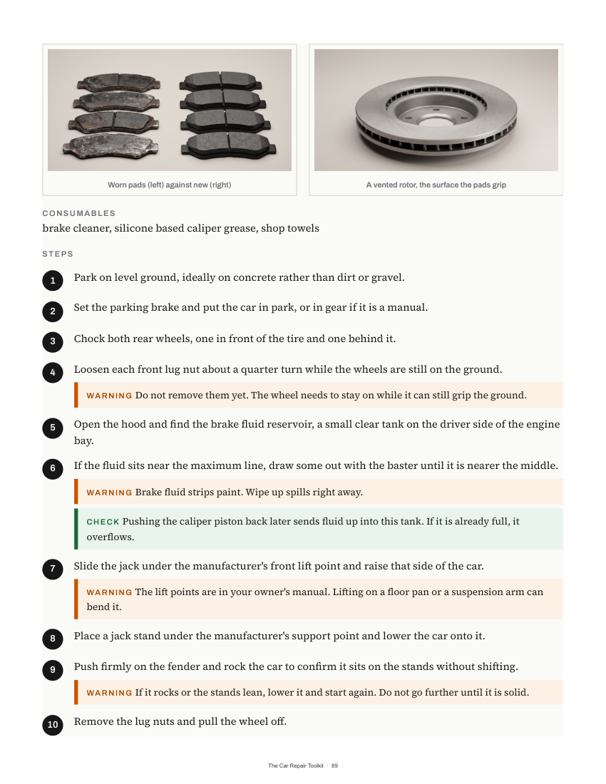 Public preview of a job page with tools, steps and stop conditions