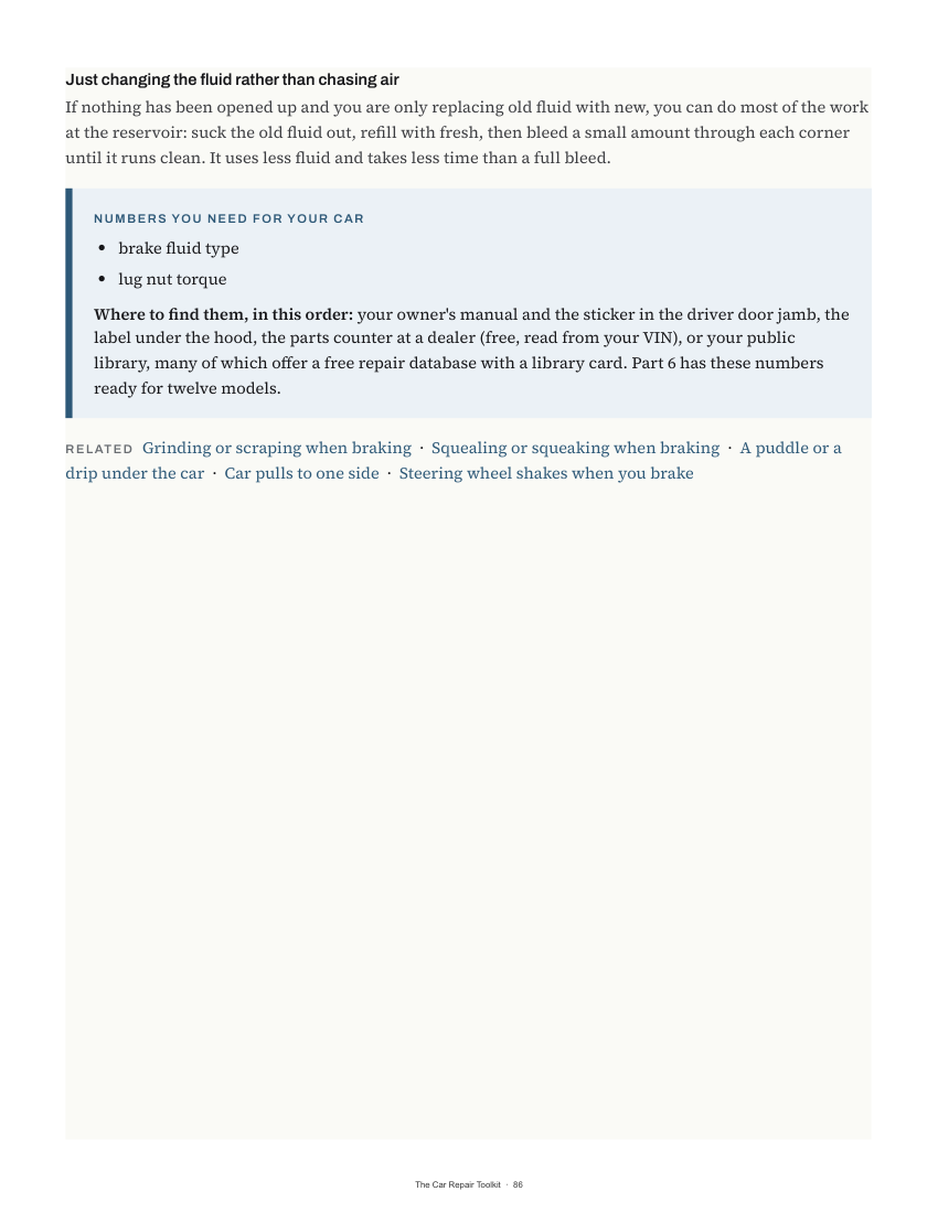 Public preview of vehicle reference numbers and their manual sources